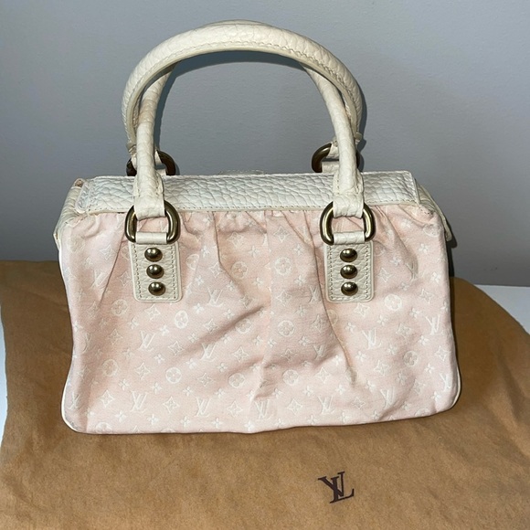 LV - Louis Vuitton Mini Lin Trapeze Baby Pink Canvas Handbag - Picture 4 of 16